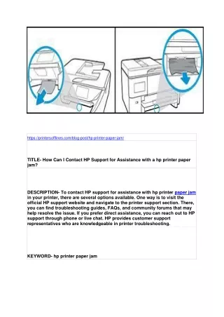How Can I Contact HP Support for Assistance with a hp printer paper jam?