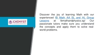 Ib Math Aa Sl And Hl Group Lessons  Ibmathandphysics.sg