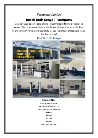 Bosch Tools Kenya  Farmparts