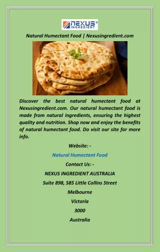Natural Humectant Food  Nexusingredient