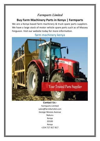 Buy Farm Machinery Parts in Kenya Farmparts