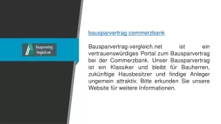 Bausparvertrag Commerzbank  Bausparvertrag-vergleich.net