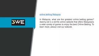 Online Betting Malaysia | 3wemy.net