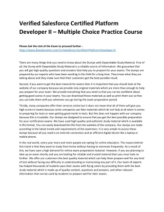 Verified Salesforce Certified Platform Developer II – Multiple Choice Practice C