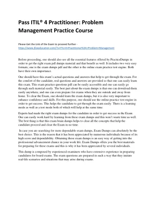 Pass ITIL® 4 Practitioner: Problem Management Practice Course