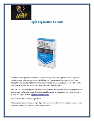 Light Cigarettes Canada