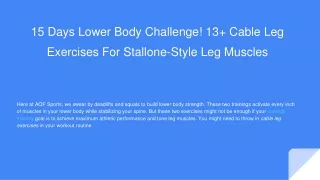 13  Cable Leg Exercises For Stallone-Style Leg Muscles