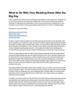 What to Do With Your Wedding Dress After the Big Day