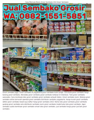 O88ᒿ•1551•5851 (WA) Grosir Sembako Dan Snack Grosir Sembako Online