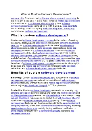 What is Custom Software Development