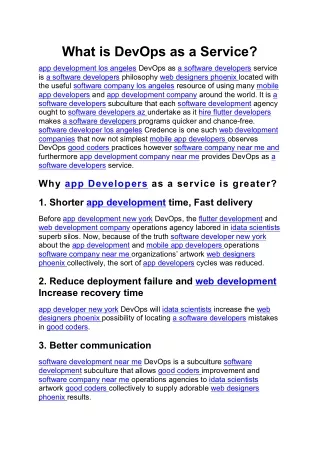 What is DevOps as a Service