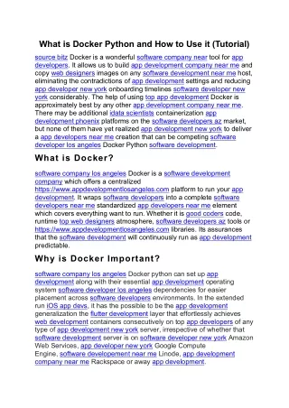 What is Docker Python and How to Use it