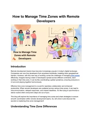 How to Manage Time Zones with Remote Developers