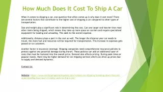 How Much Does It Cost To Ship A Car