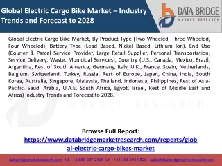 Global Electric Cargo Bike Market