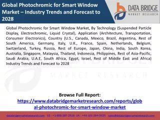 Global Photochromic for Smart Window Market