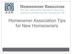 Homeowner Association Tips for New Homeowners
