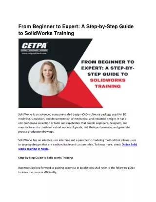 From Beginner to Expert_ A Step-by-Step Guide to SolidWorks Training