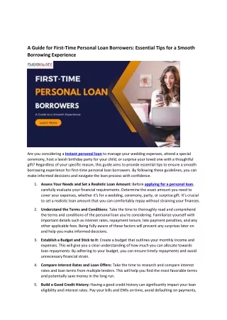 A Guide for First-Time Personal Loan Borrowers Essential Tips for a Smooth Borrowing Experience -description