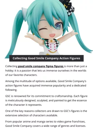 Collecting Good Smile Company Action Figures