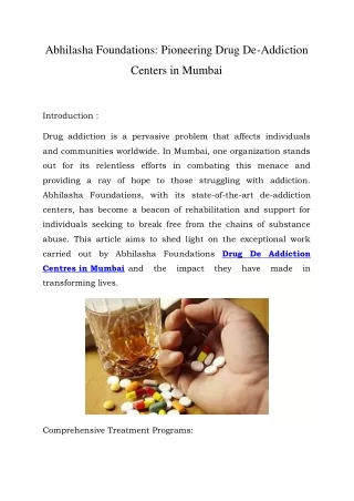 Drug De Addiction Centres in Mumbai Call-8484929037