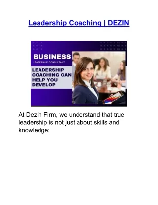 Leadership Coaching | DEZIN