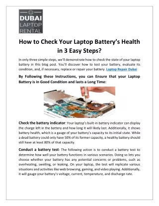 How to Check Your Laptop Battery’s Health in 3 Easy Steps?