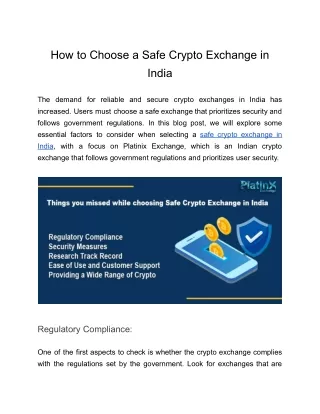 How to Choose a Safe Crypto Exchange in India