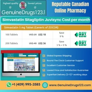 Simvastatin Sitagliptin Juvisync Cost per month