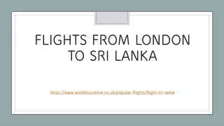 FLIGHTS FROM LONDON TO SRI LANKA