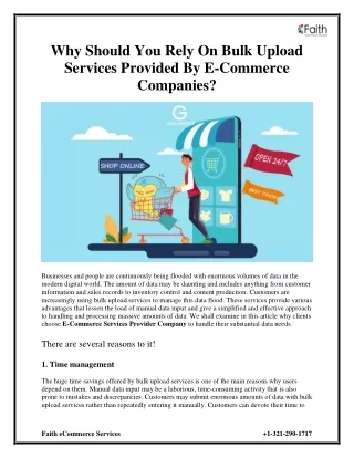 Why Should You Rely on Bulk Upload Services Provided By E-commerce Companies