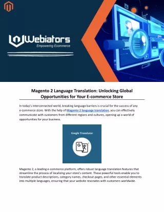 Magento 2 Language Translation: Unlocking Global Opportunities for Your E-commer