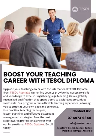 Boost Your Teaching Career with TESOL Diploma