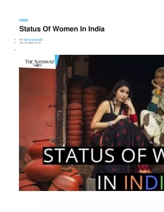 Status Of Women In India