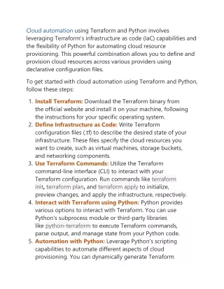 Cloud Automation using Terraform & Python Online Training Free Demo