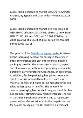 Global Flexible Packaging Market Size