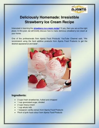 Strawberry Ice Cream recipe