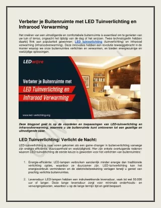 Verbeter je Buitenruimte met LED Tuinverlichting en Infrarood Verwarming