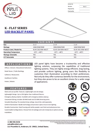 LED Backlit Panel - KrutLED Wholeslaler