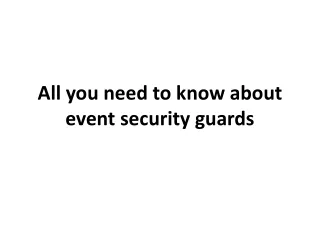 All you need to know about event security