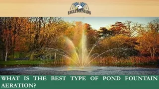 What Is The Best Type of Pond Fountain Aeration?