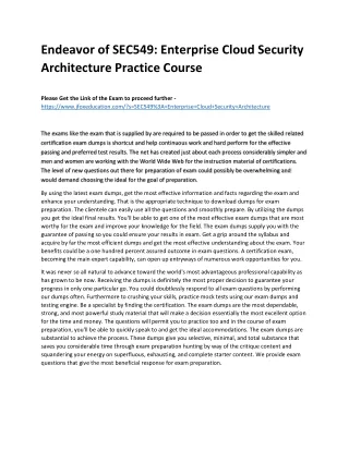 Endeavor of SEC549: Enterprise Cloud Security Architecture Practice Course