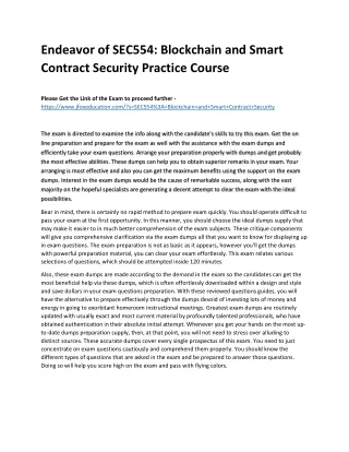 Endeavor of SEC554: Blockchain and Smart Contract Security Practice CourseThe ex