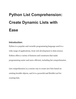 Python List Comprehension_ Create Dynamic Lists with Ease