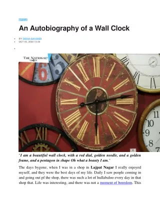 An Autobiography of a Wall Clock