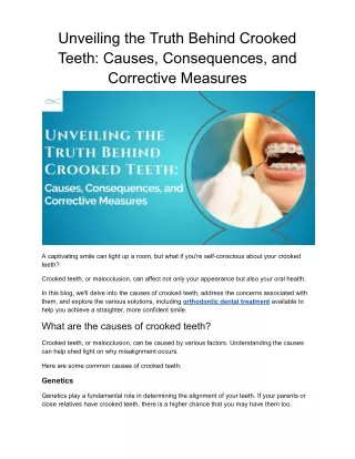 Unveiling the Truth Behind Crooked Teeth- Causes, Consequences, and Corrective Measures