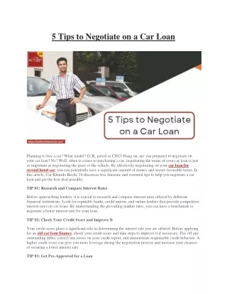 5 Tips to Negotiate on a Car Loan