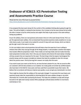 Endeavor of ICS613: ICS Penetration Testing and Assessments Practice Course