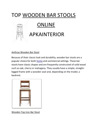 TOP WOODEN BAR STOOLS - APKAINTERIOR