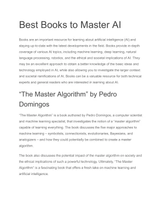 Best Books to Master AI